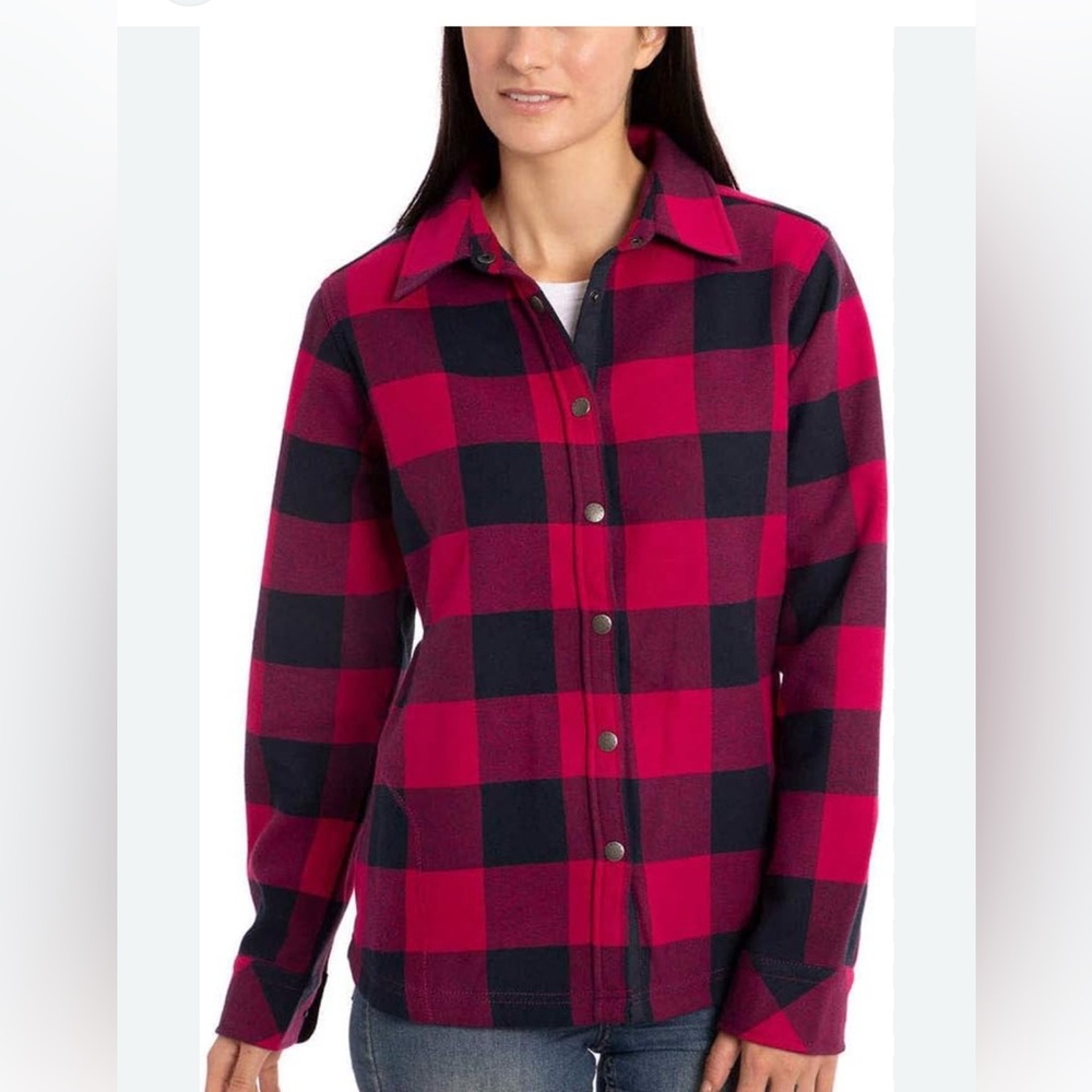 Orvis Womens Fleece Lined Flannel Shirt Jacket